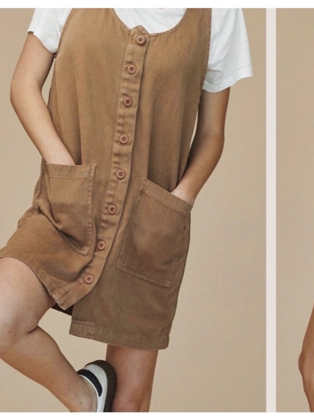 Jungmaven Button-Front Jumper Mini Dress - size Small